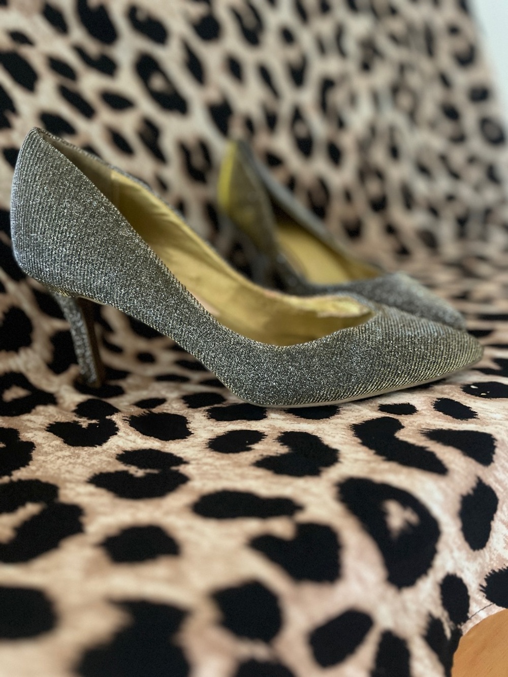 Mootsie’s Iridescent Silver Shimmer Slipper sz9